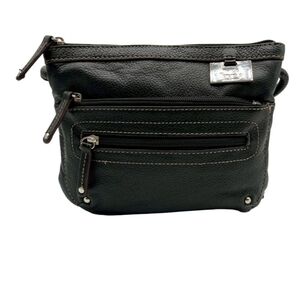 Tignanello black leather crossbody bag